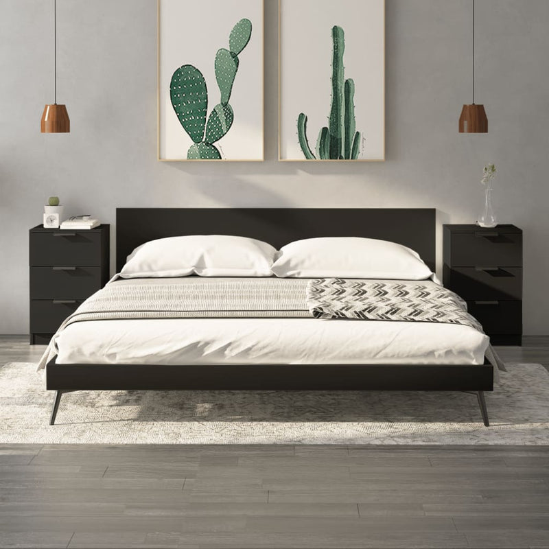 Nachtkastjes 2 st 40x36x65 cm zwart MeubelReus