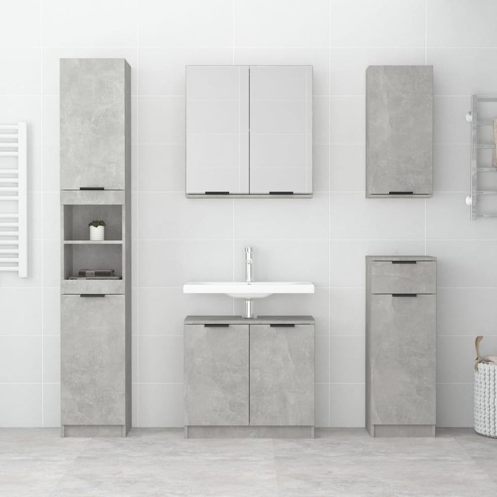 Badkamerkast wandgemonteerd 32x20x67 cm betongrijs MeubelReus