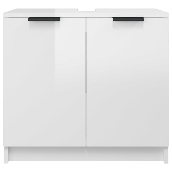 Badkamerkast 64,5x33,5x59 cm bewerkt hout hoogglans wit MeubelReus