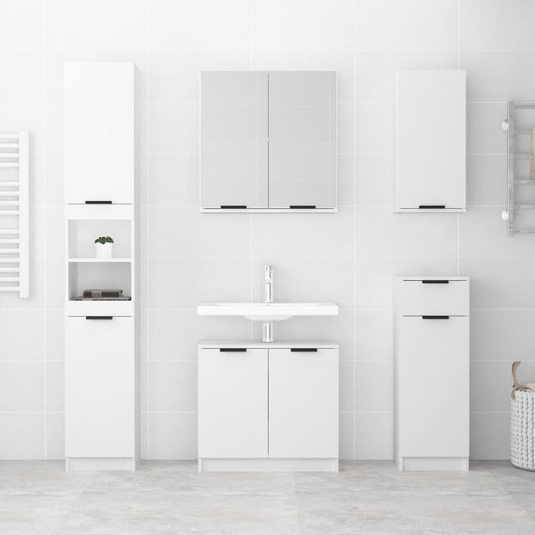 Badkamerkast met spiegel 64x20x67 cm wit