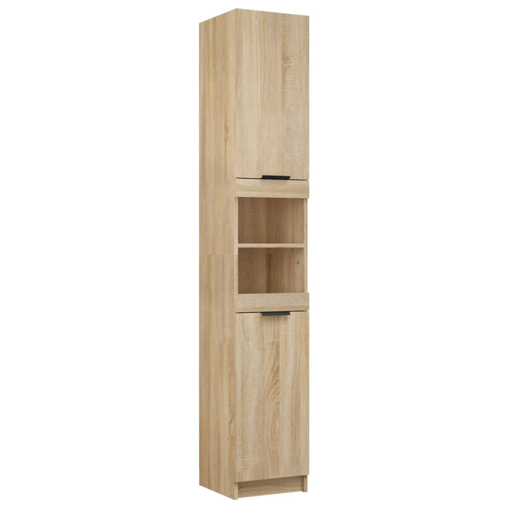 Badkamerkast 32x34x188,5 cm bewerkt hout sonoma eikenkleurig MeubelReus