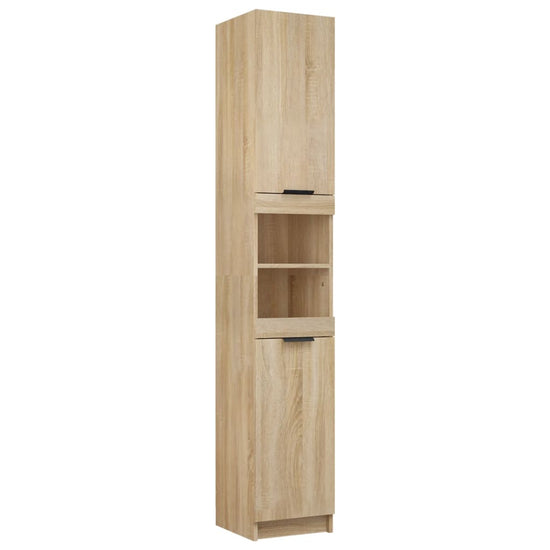 Badkamerkast 32x34x188,5 cm bewerkt hout sonoma eikenkleurig MeubelReus