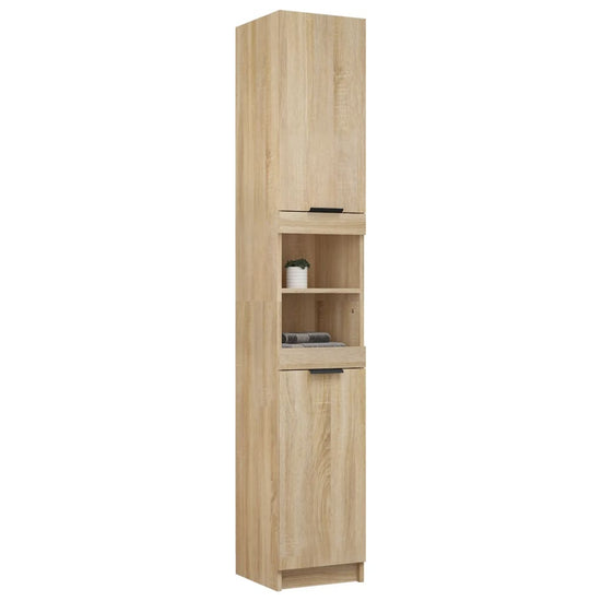Badkamerkast 32x34x188,5 cm bewerkt hout sonoma eikenkleurig MeubelReus