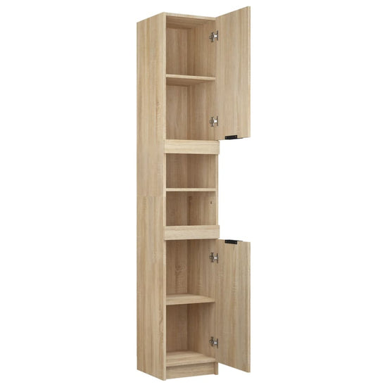 Badkamerkast 32x34x188,5 cm bewerkt hout sonoma eikenkleurig MeubelReus