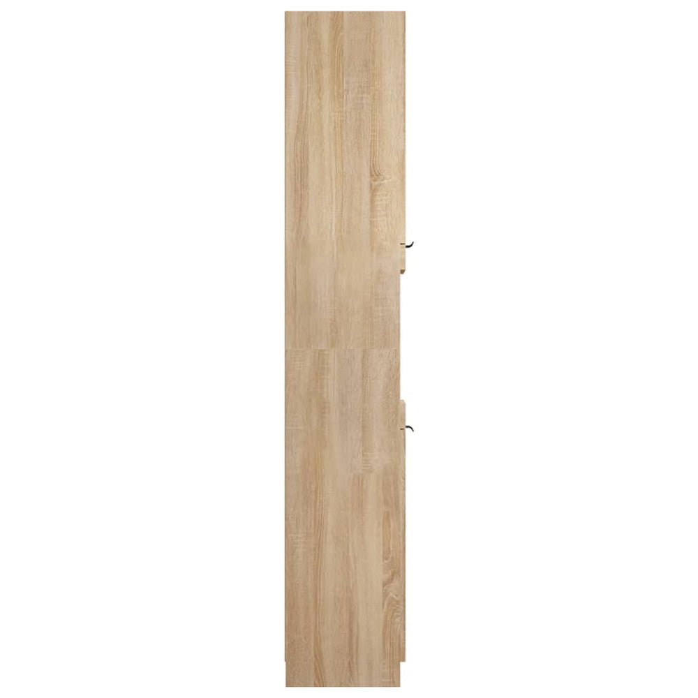 Badkamerkast 32x34x188,5 cm bewerkt hout sonoma eikenkleurig MeubelReus