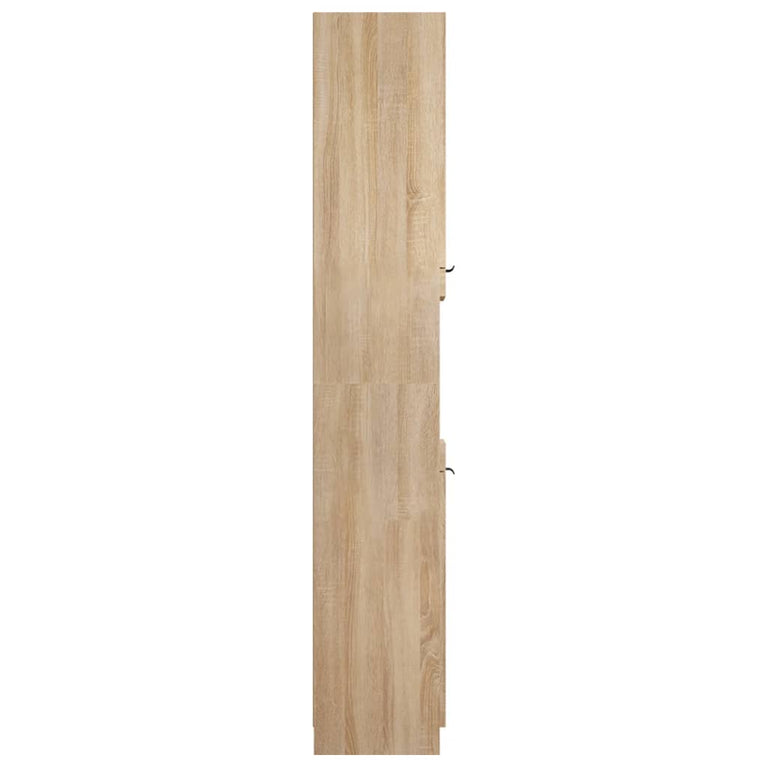 Badkamerkast 32x34x188,5 cm bewerkt hout sonoma eikenkleurig MeubelReus