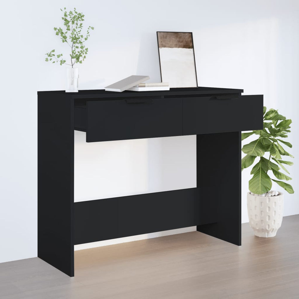 Wandtafel 90x36x75 cm bewerkt hout zwart MeubelReus