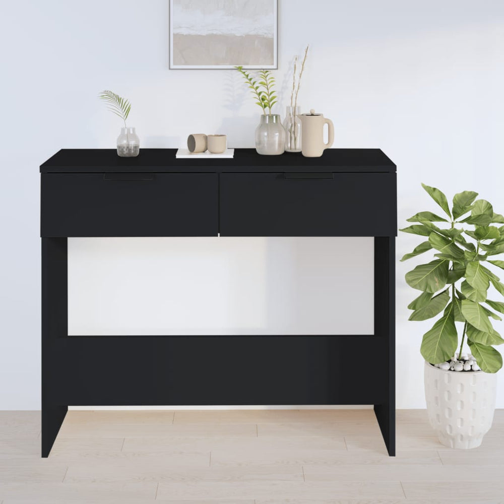 Wandtafel 90x36x75 cm bewerkt hout zwart MeubelReus