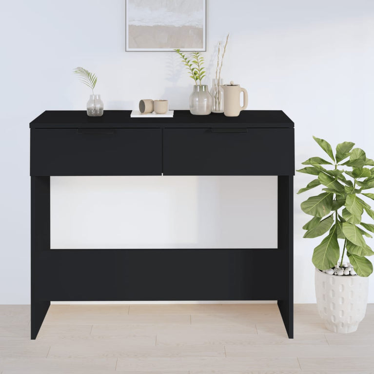 Wandtafel 90x36x75 cm bewerkt hout zwart MeubelReus
