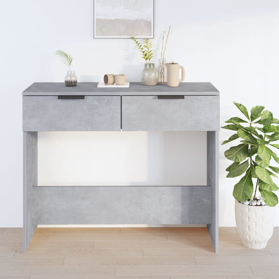 Wandtafel 90x36x75 cm bewerkt hout betongrijs MeubelReus