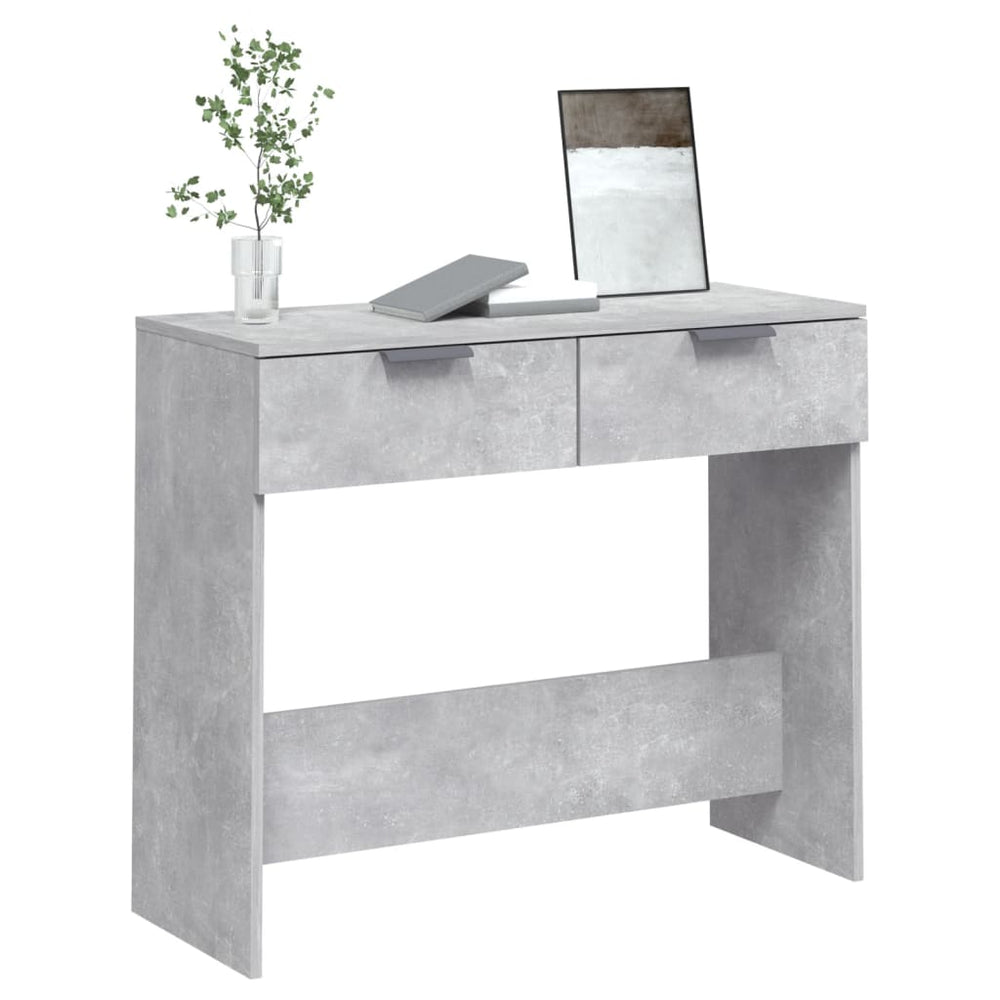 Wandtafel 90x36x75 cm bewerkt hout betongrijs MeubelReus