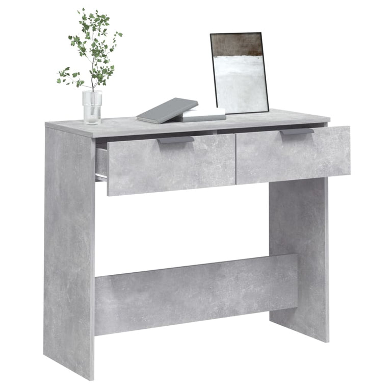 Wandtafel 90x36x75 cm bewerkt hout betongrijs MeubelReus