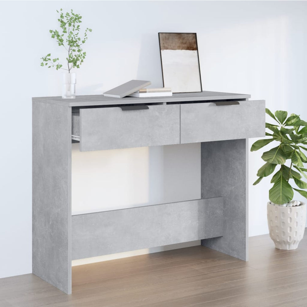 Wandtafel 90x36x75 cm bewerkt hout betongrijs MeubelReus