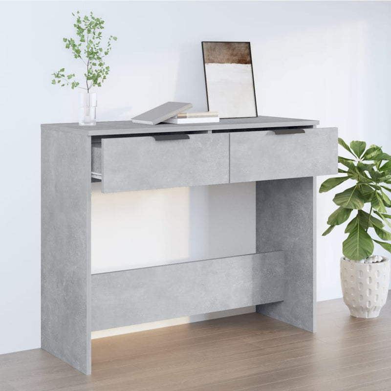 Wandtafel 90x36x75 cm bewerkt hout betongrijs MeubelReus