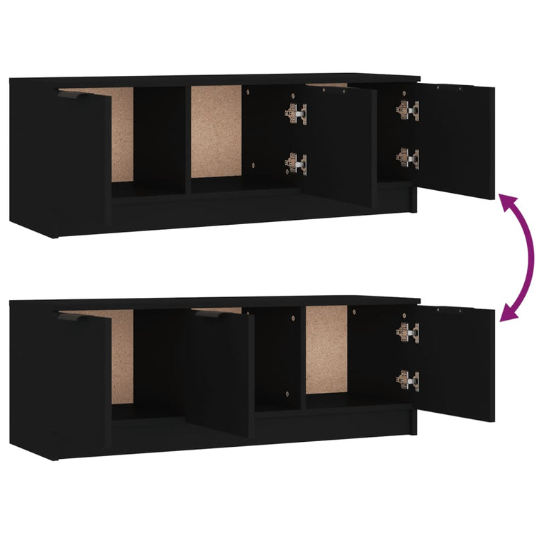 Tv-meubel 102x35x36,5 cm bewerkt hout zwart MeubelReus