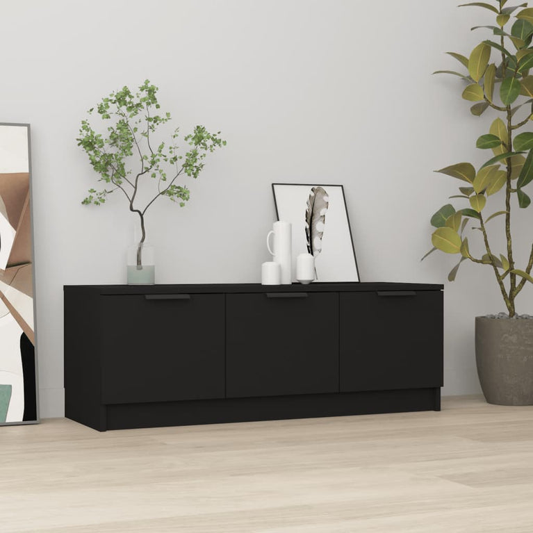 Tv-meubel 102x35x36,5 cm bewerkt hout zwart MeubelReus