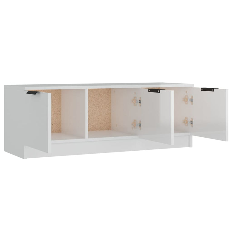 Tv-meubel 102x35x36,5 cm bewerkt hout hoogglans wit MeubelReus
