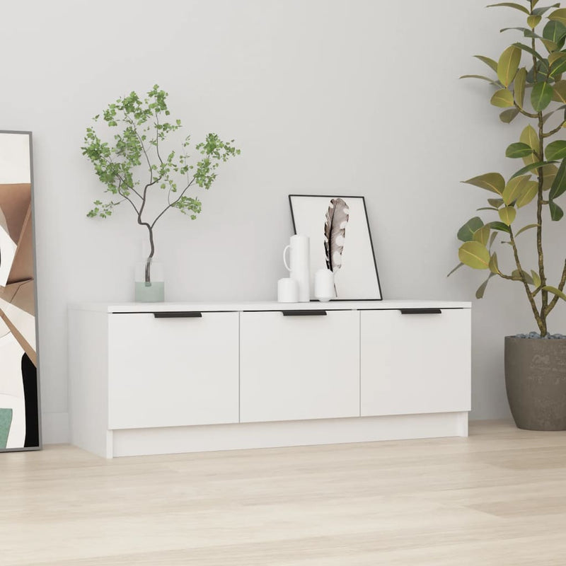 Tv-meubel 102x35x36,5 cm bewerkt hout hoogglans wit MeubelReus