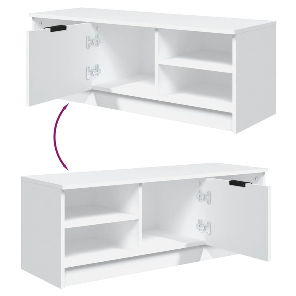 Tv-meubel 102x35,5x36,5 cm bewerkt hout wit MeubelReus