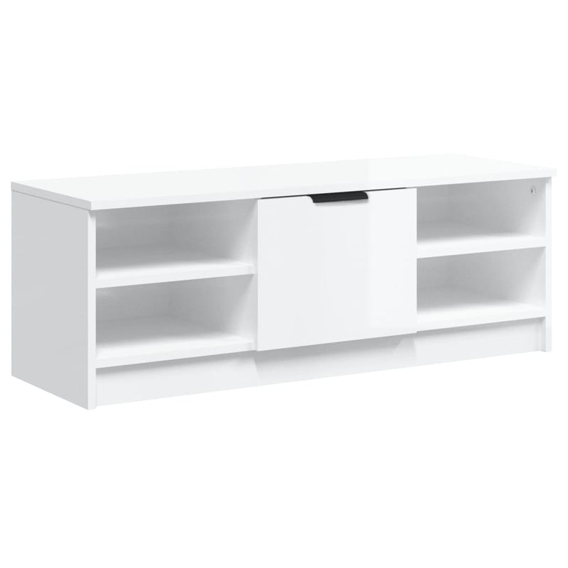 Tv-meubel 102x35,5x36,5 cm bewerkt hout hoogglans wit MeubelReus
