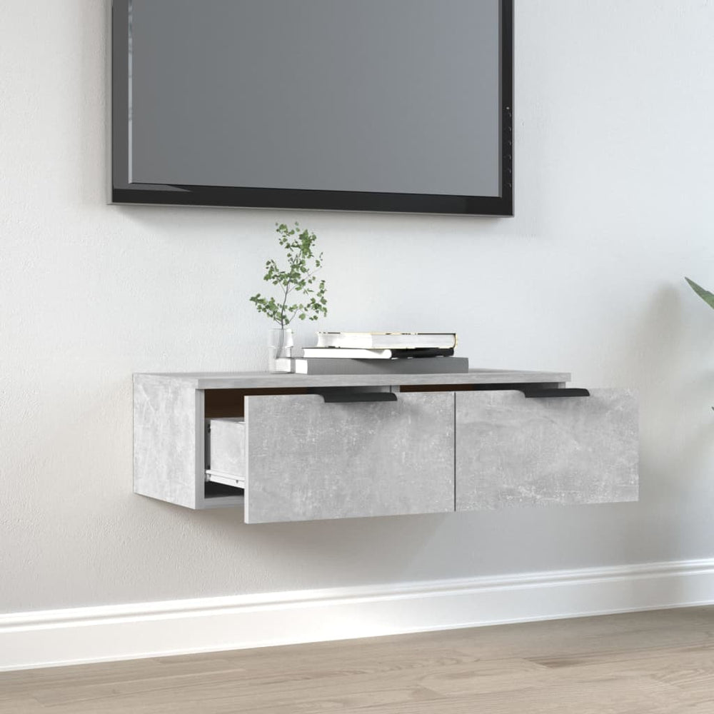 Wandkast 68x30x20 cm bewerkt hout betongrijs MeubelReus