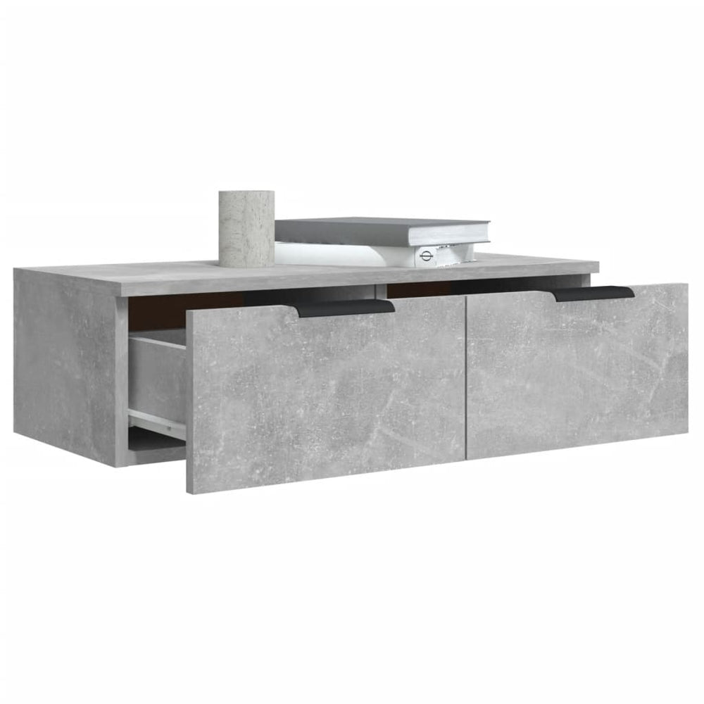Wandkast 68x30x20 cm bewerkt hout betongrijs MeubelReus