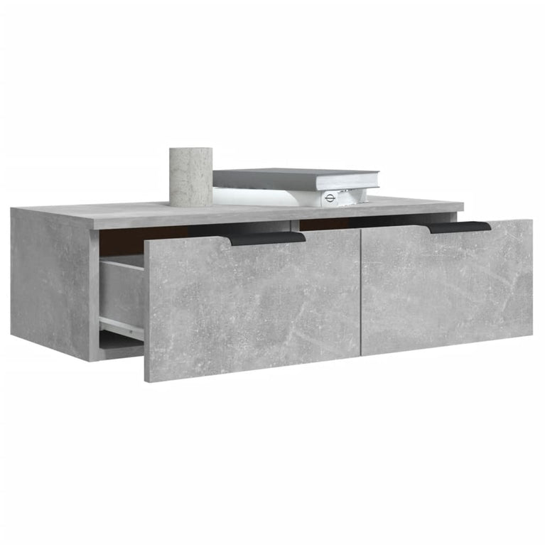 Wandkast 68x30x20 cm bewerkt hout betongrijs MeubelReus