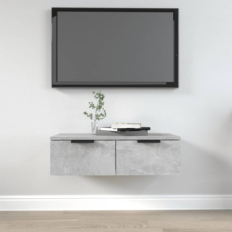 Wandkast 68x30x20 cm bewerkt hout betongrijs MeubelReus