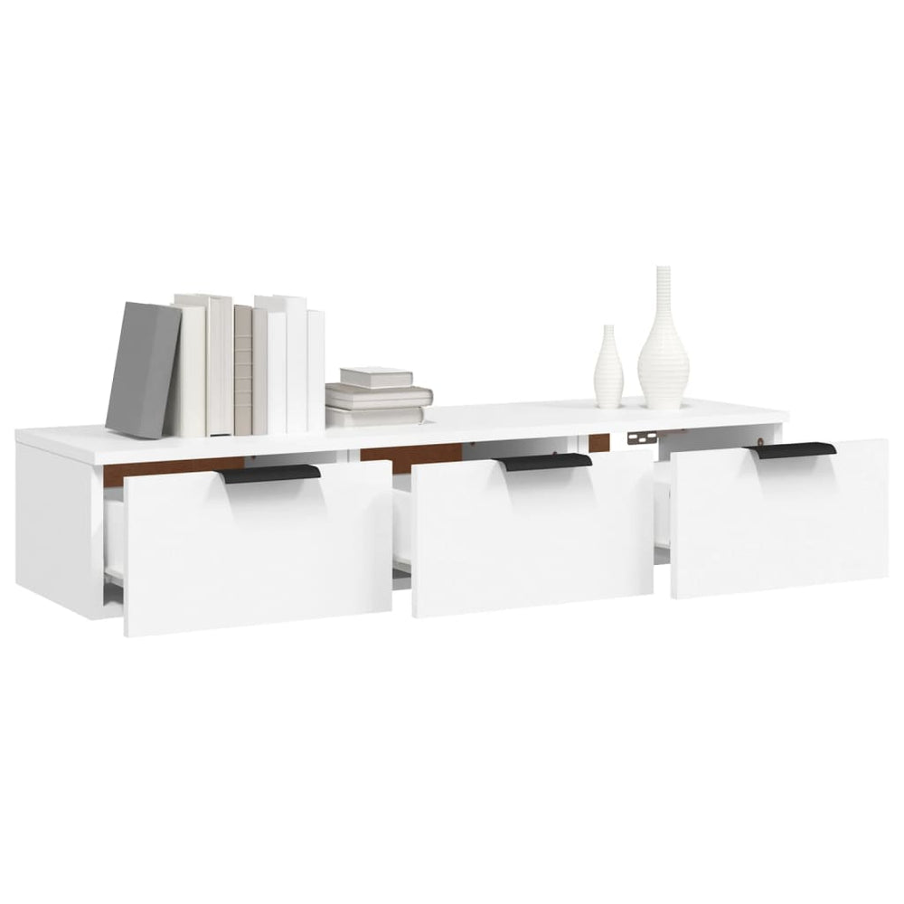 Wandkast 102x30x20 cm bewerkt hout wit MeubelReus