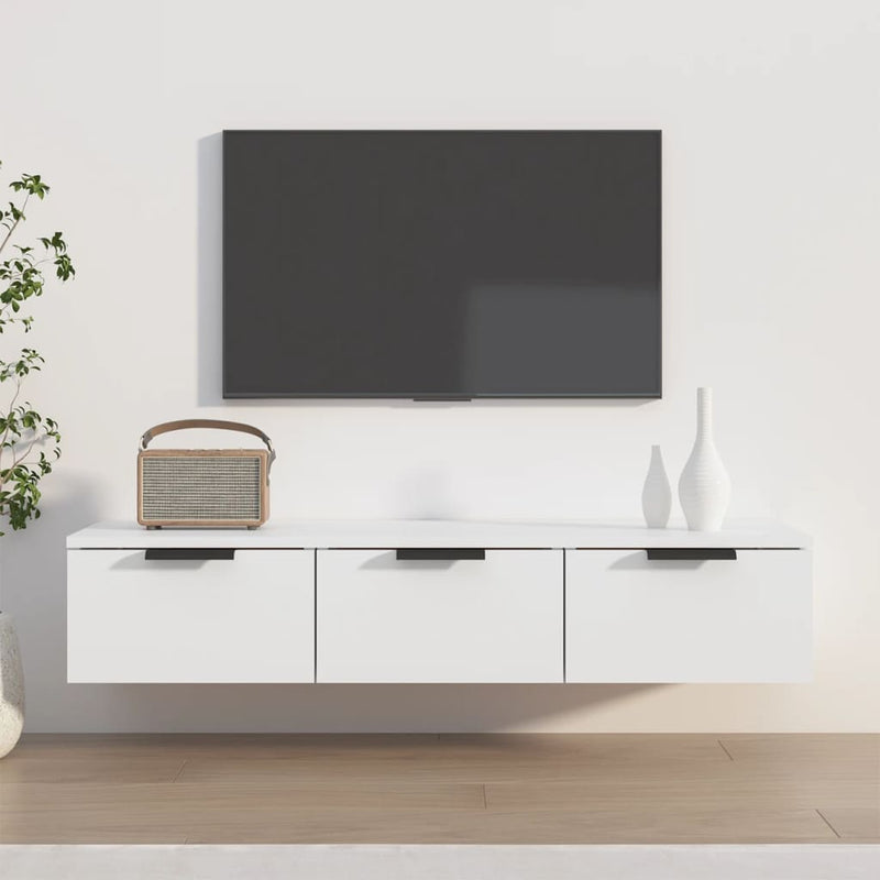 Wandkast 102x30x20 cm bewerkt hout wit MeubelReus