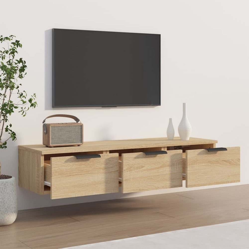 Wandkast 102x30x20 cm bewerkt hout sonoma eikenkleurig MeubelReus