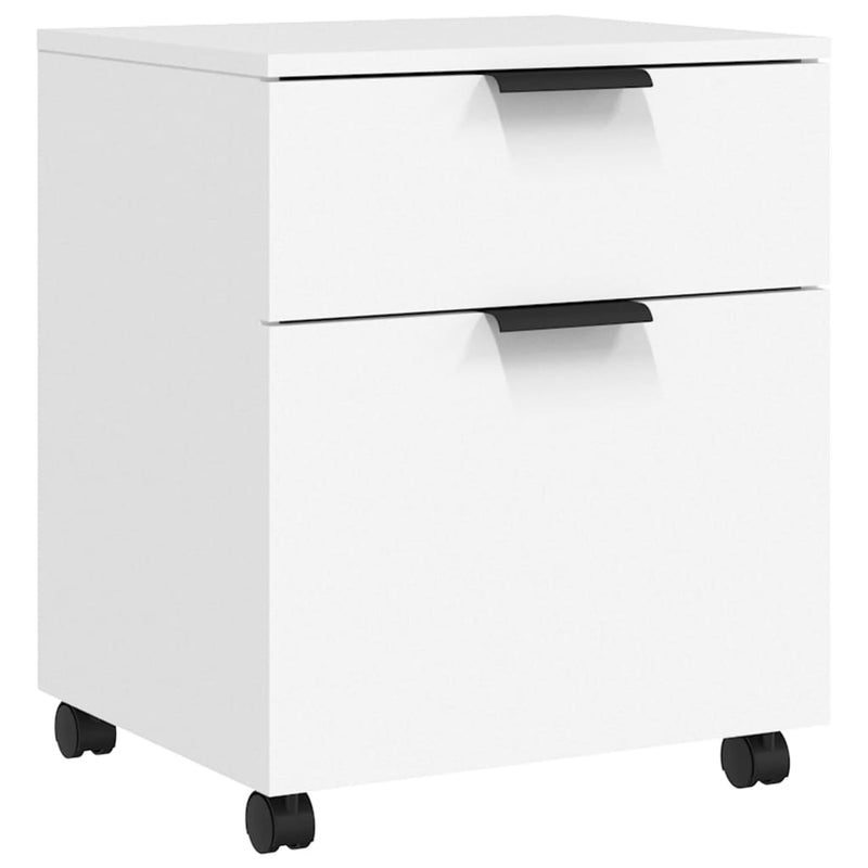 Dossierkast verrijdbaar 45x38x54 cm bewerkt hout wit