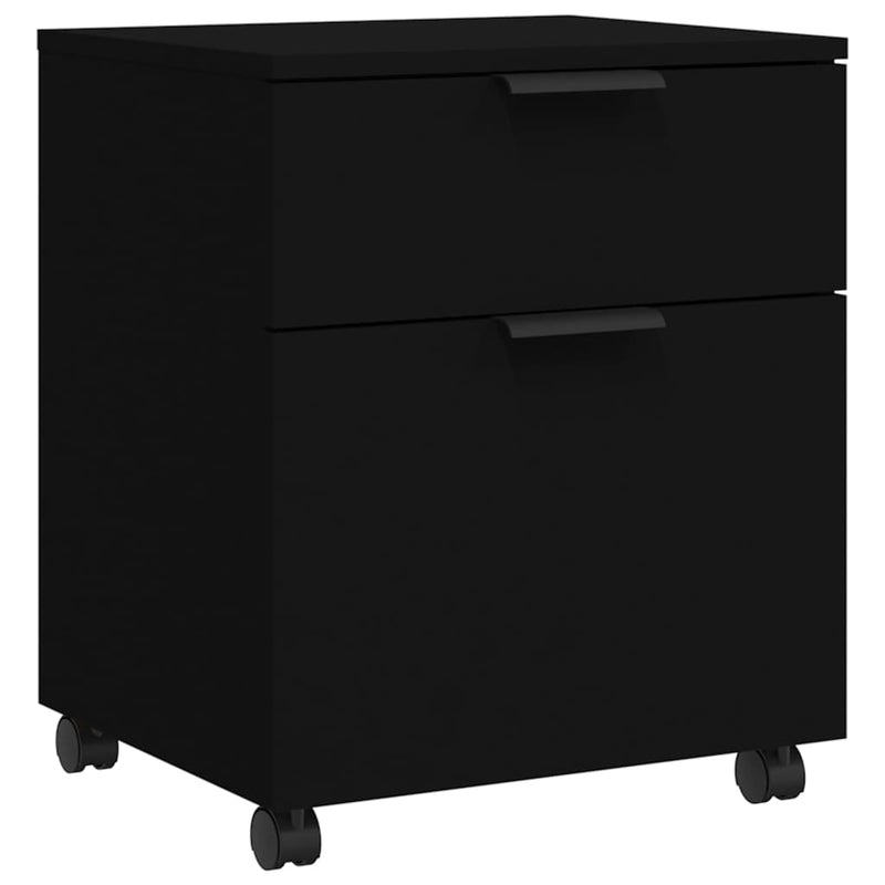 Dossierkast verrijdbaar 45x38x54 cm bewerkt hout zwart MeubelReus