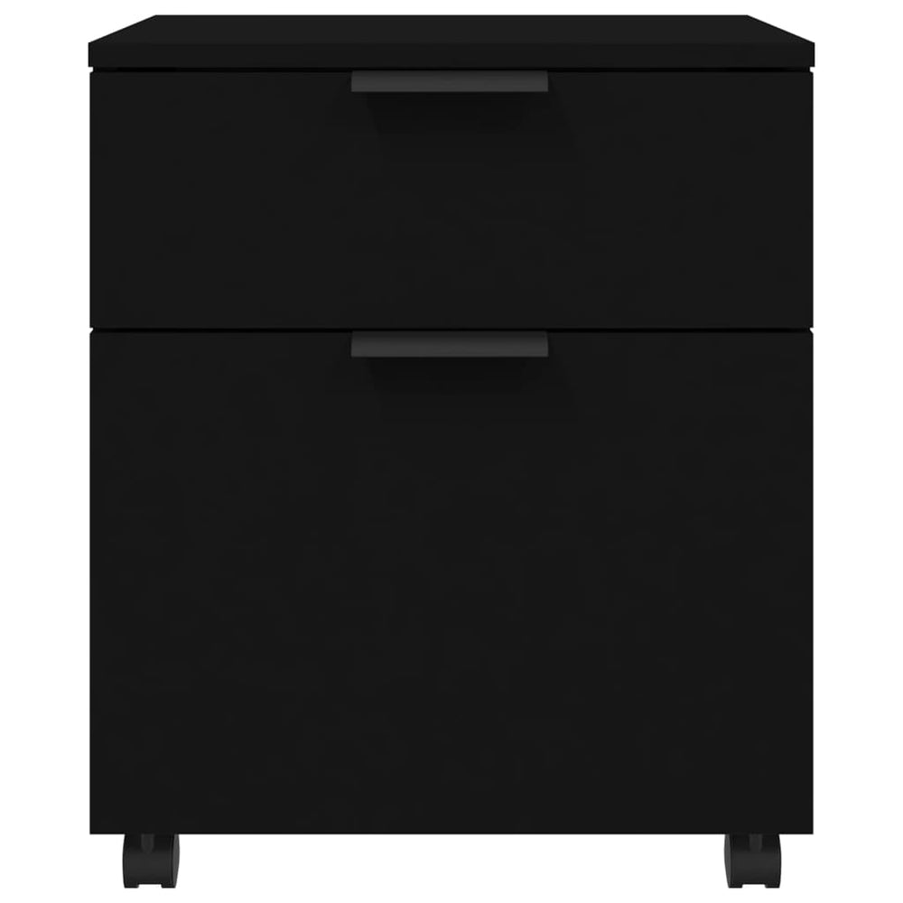Dossierkast verrijdbaar 45x38x54 cm bewerkt hout zwart MeubelReus