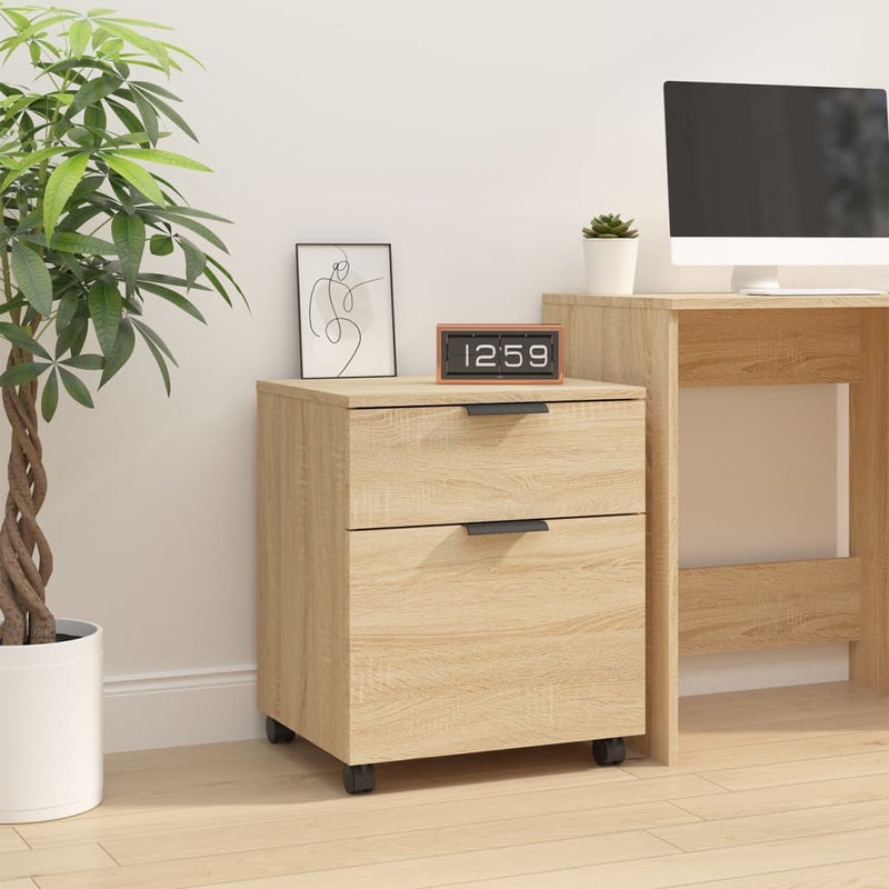 Dossierkast verrijdbaar 45x38x54 cm bewerkt hout sonoma eiken MeubelReus