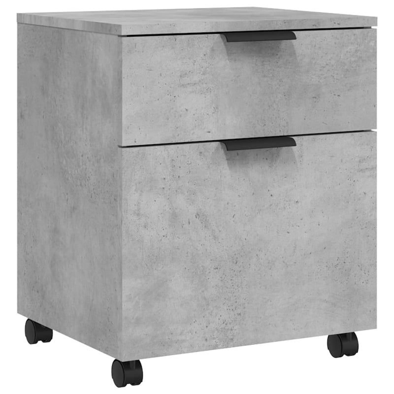 Dossierkast verrijdbaar 45x38x54 cm bewerkt hout betongrijs MeubelReus
