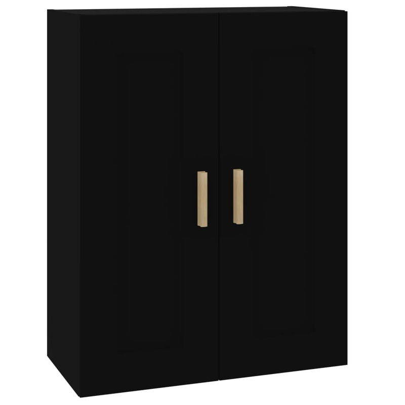 Wandkast 69,5x32,5x90 cm bewerkt hout zwart MeubelReus