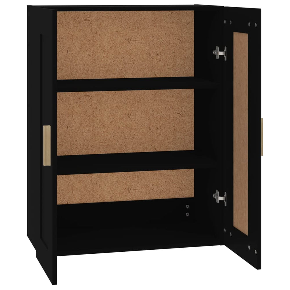 Wandkast 69,5x32,5x90 cm bewerkt hout zwart MeubelReus