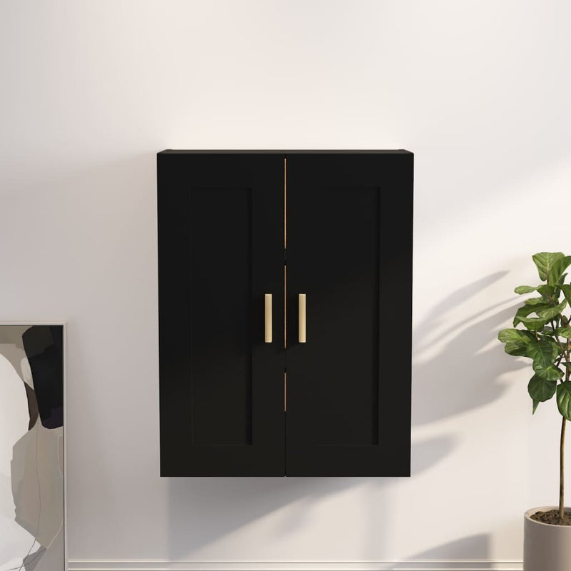 Wandkast 69,5x32,5x90 cm bewerkt hout zwart MeubelReus