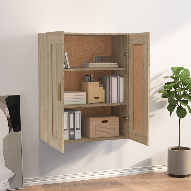 Wandkast 69,5x32,5x90 cm bewerkt hout sonoma eikenkleurig MeubelReus