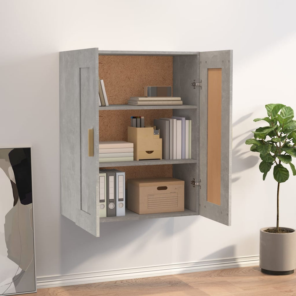 Wandkast 69,5x32,5x90 cm bewerkt hout betongrijs MeubelReus