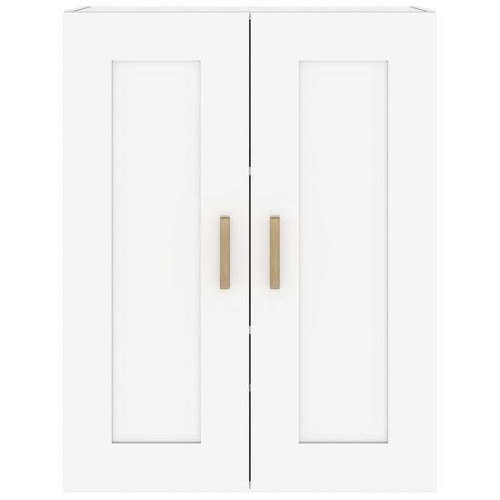 Wandkast 69,5x32,5x90 cm bewerkt hout hoogglans wit MeubelReus