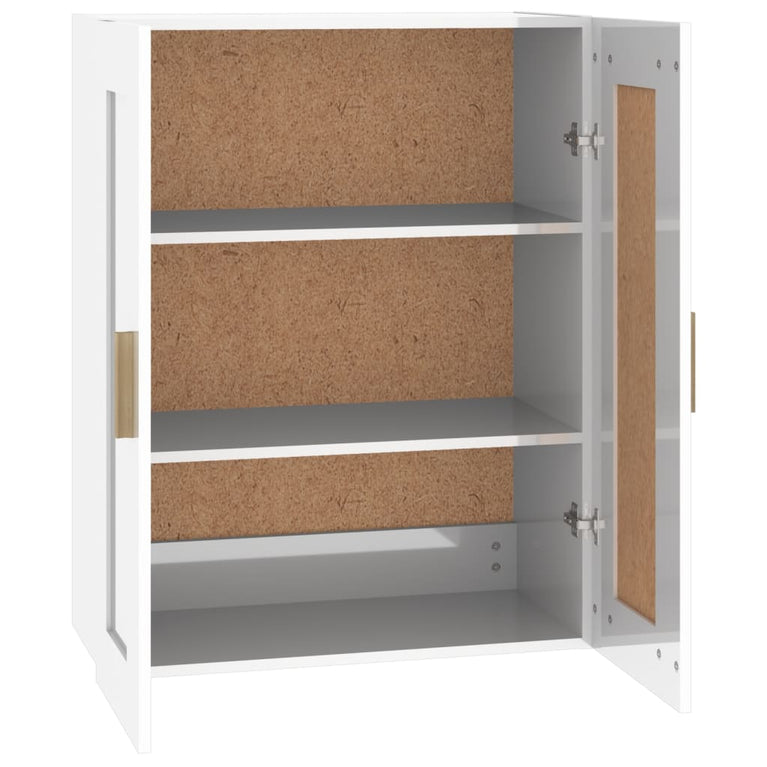 Wandkast 69,5x32,5x90 cm bewerkt hout hoogglans wit MeubelReus