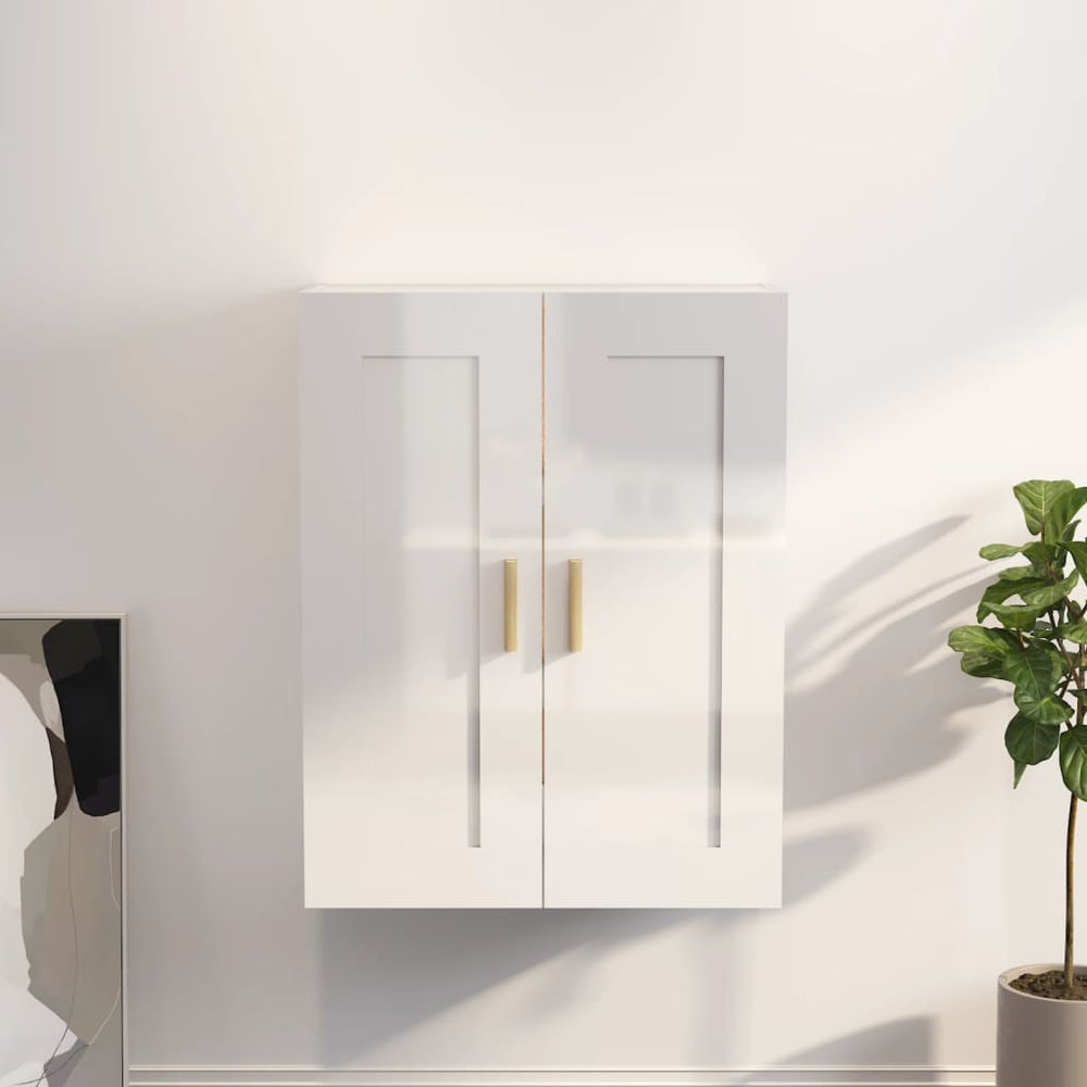 Wandkast 69,5x32,5x90 cm bewerkt hout hoogglans wit MeubelReus