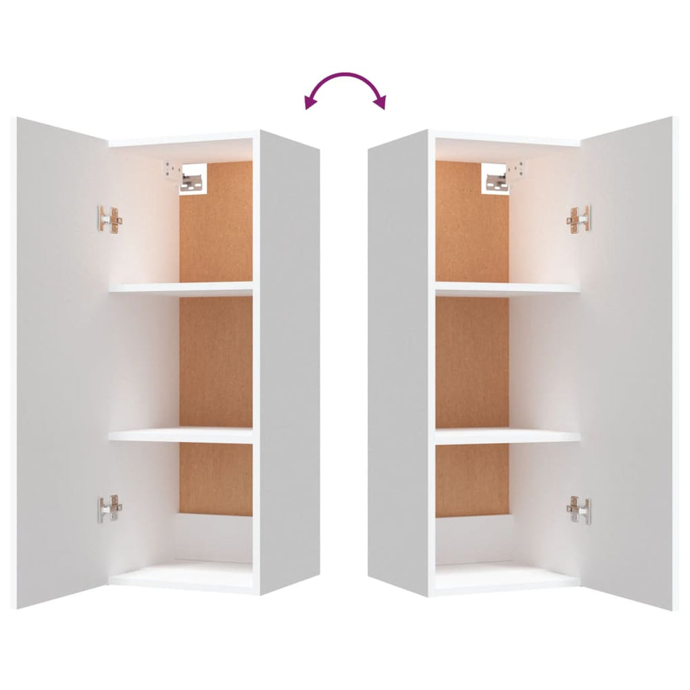 Wandkast 34,5x34x90 cm bewerkt hout wit MeubelReus