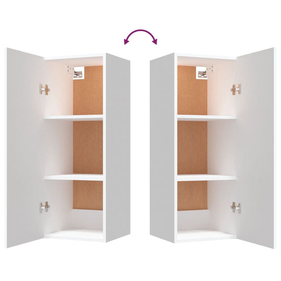 Wandkast 34,5x34x90 cm bewerkt hout wit MeubelReus