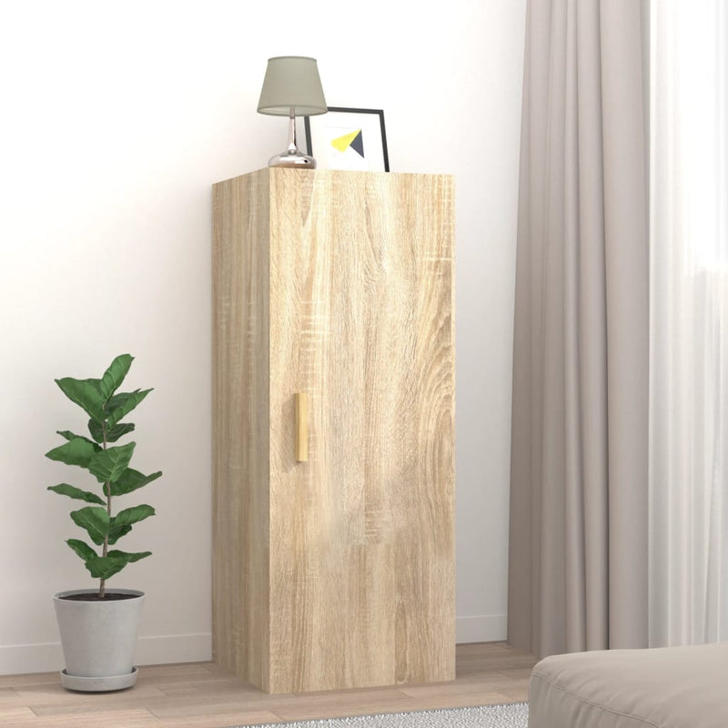 Wandkast 34,5x34x90 cm bewerkt hout sonoma eikenkleurig MeubelReus
