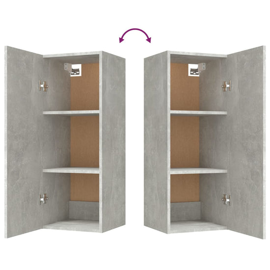 Wandkast 34,5x34x90 cm bewerkt hout betongrijs MeubelReus