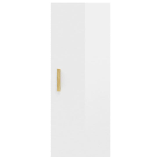 vidaXL Wandkast 34,5x34x90 cm bewerkt hout hoogglans wit MeubelReus