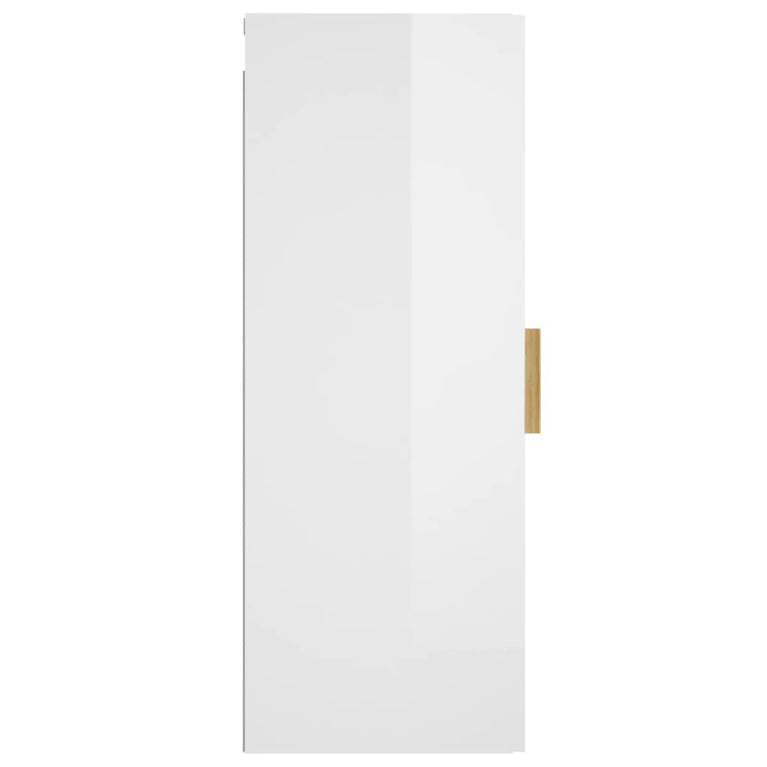 vidaXL Wandkast 34,5x34x90 cm bewerkt hout hoogglans wit MeubelReus